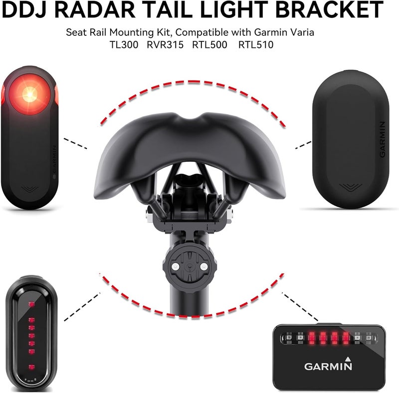 Dr.DJ Seat Rail Mount Compatible with Garmin Varia & Airtag Bike Mount, Waterproof Anti-Theft Bicycle GPS Tracker Bike Airtag Holder, for Garmin Varia Tail Light RTL510/RTL515/RVR315 Rearview Mount - Image 4